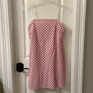 NWT. Trixxi Pink and White Eyelet Dress
